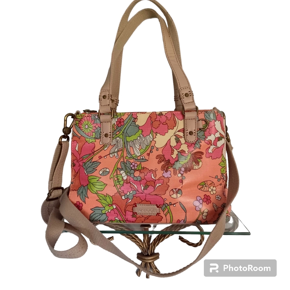 Sakroots Floral Shoulder Bag - Pink and Tan